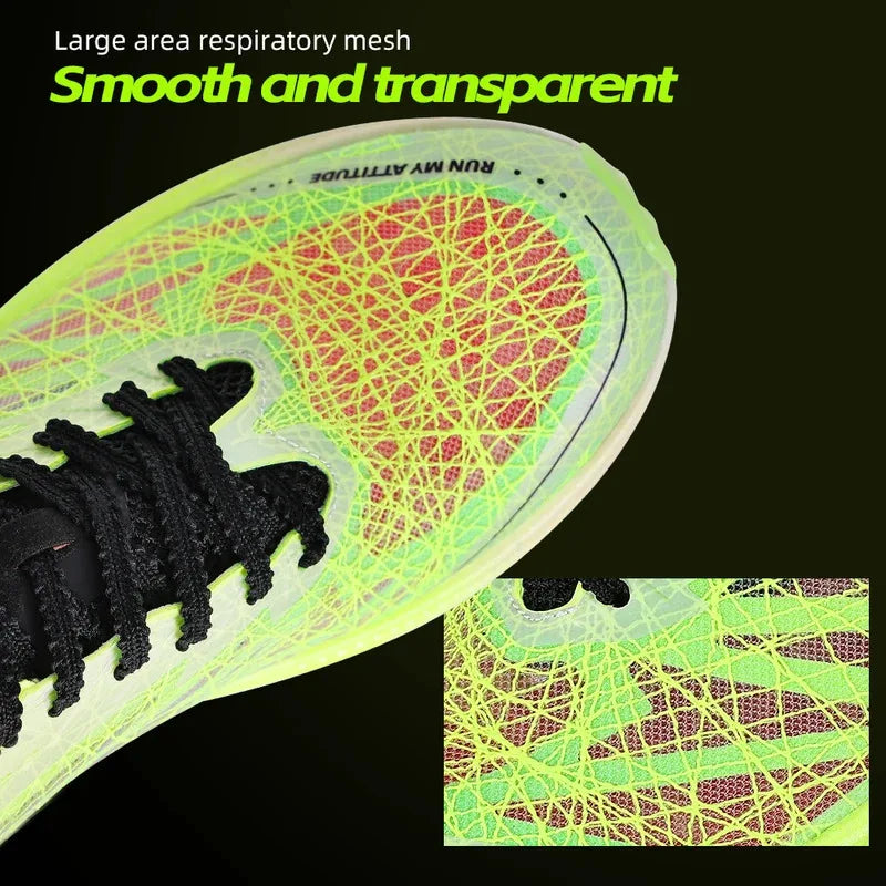 CIERSES Nylon Carbon Plate Running Shoes Shock Absorption Ultra-light Sports Shoes Rebound Technology Outdoor Men Sneakers