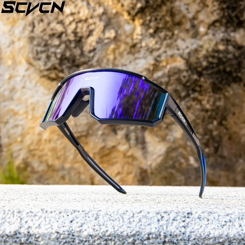 SCVCN New Cycling Glasses for Men Women Fashion Outdoor Sport Protective Glasses Mountain Bike Cycling Sunglasses Hiking UV400