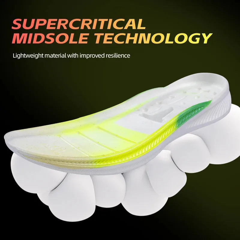 CIERSES Nylon Carbon Plate Running Shoes Shock Absorption Ultra-light Sports Shoes Rebound Technology Outdoor Men Sneakers