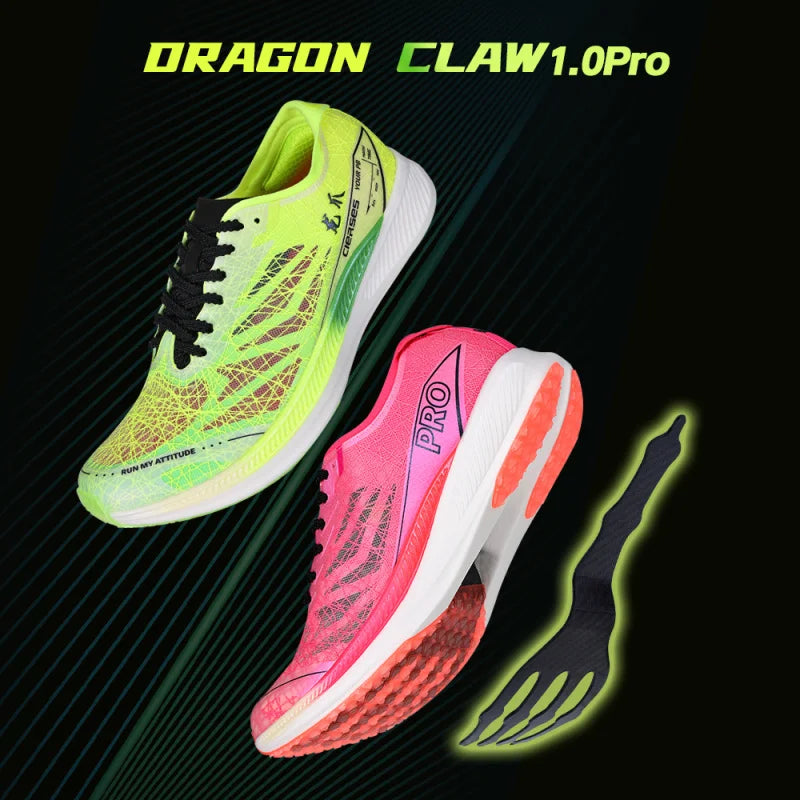 CIERSES Nylon Carbon Plate Running Shoes Shock Absorption Ultra-light Sports Shoes Rebound Technology Outdoor Men Sneakers